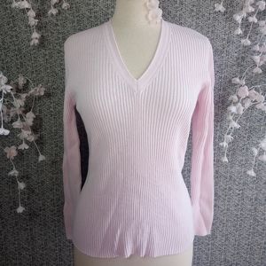 NWOT Old Navy Perfect Fit Rib Knit Pastel Pink V-neck Sweater